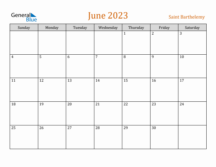 June 2023 Holiday Calendar with Sunday Start