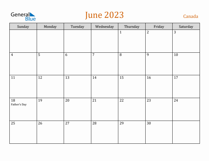 June 2023 Holiday Calendar with Sunday Start