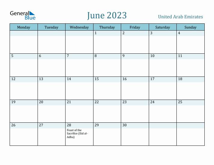 June 2023 Calendar with Holidays