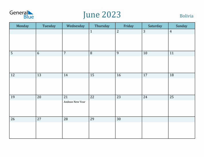 June 2023 Calendar with Holidays