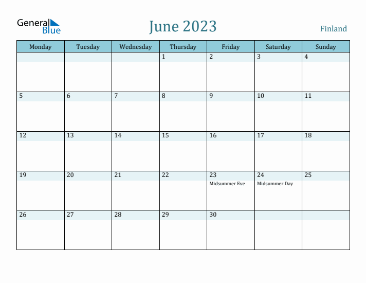 June 2023 Calendar with Holidays