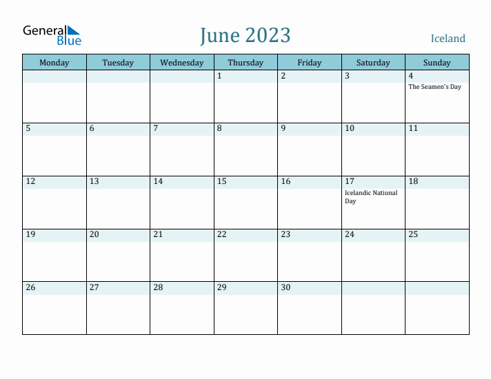 June 2023 Calendar with Holidays