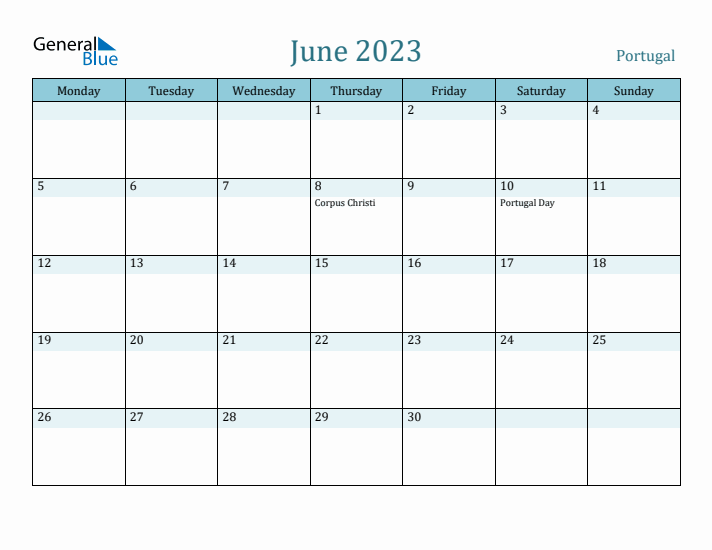 June 2023 Calendar with Holidays