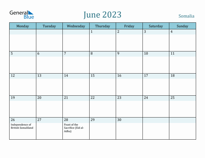 June 2023 Calendar with Holidays