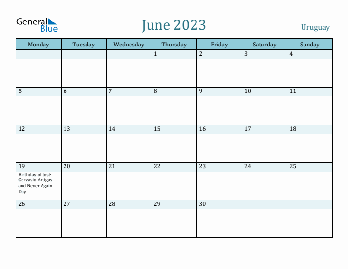 June 2023 Calendar with Holidays