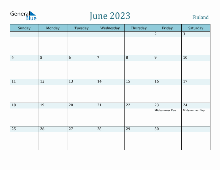 June 2023 Calendar with Holidays