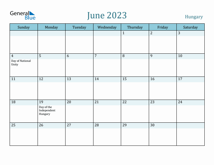 June 2023 Calendar with Holidays