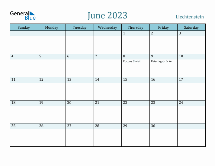 June 2023 Calendar with Holidays