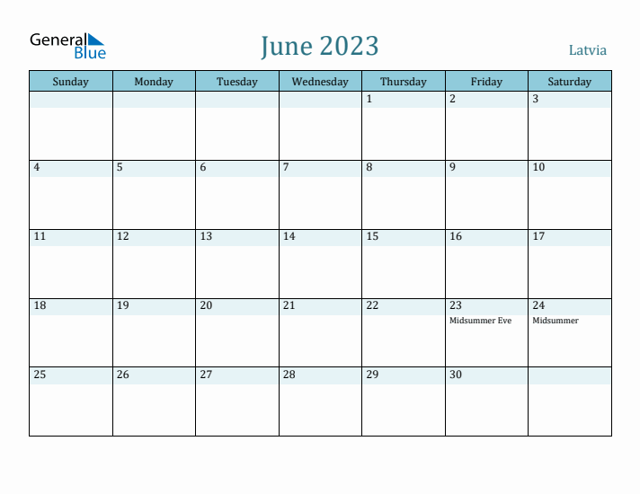 June 2023 Calendar with Holidays