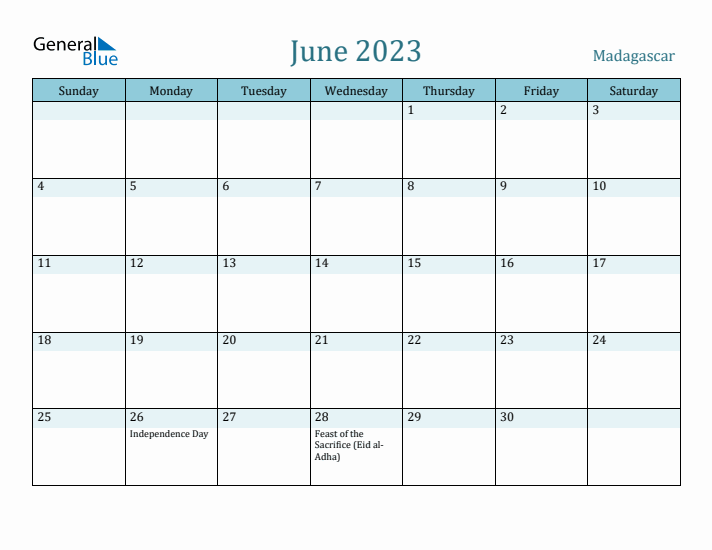 June 2023 Calendar with Holidays