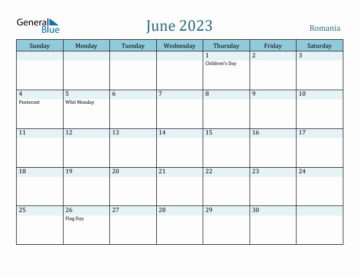 June 2023 Calendar with Holidays