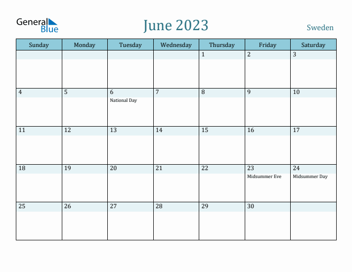 June 2023 Calendar with Holidays