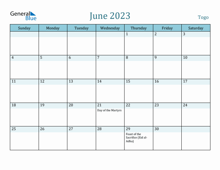 June 2023 Calendar with Holidays