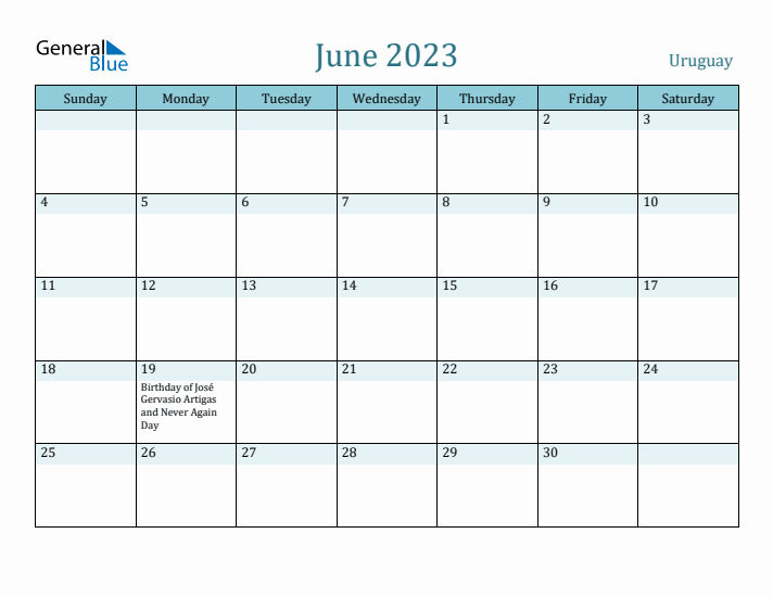 June 2023 Calendar with Holidays