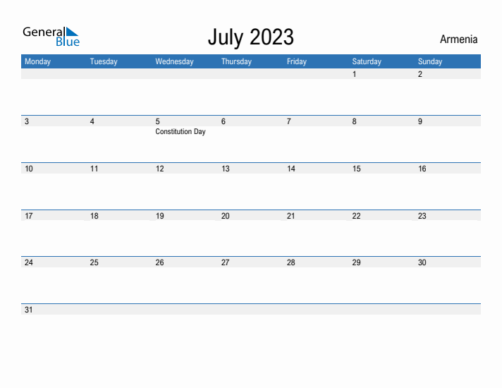 Fillable July 2023 Calendar