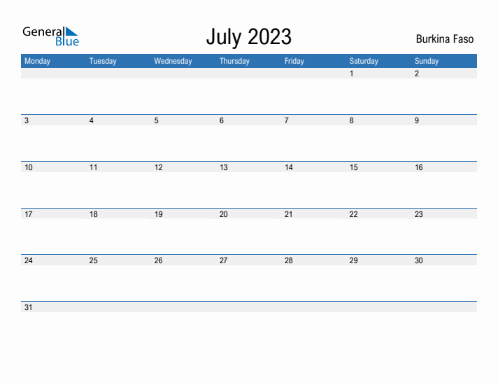 Fillable July 2023 Calendar