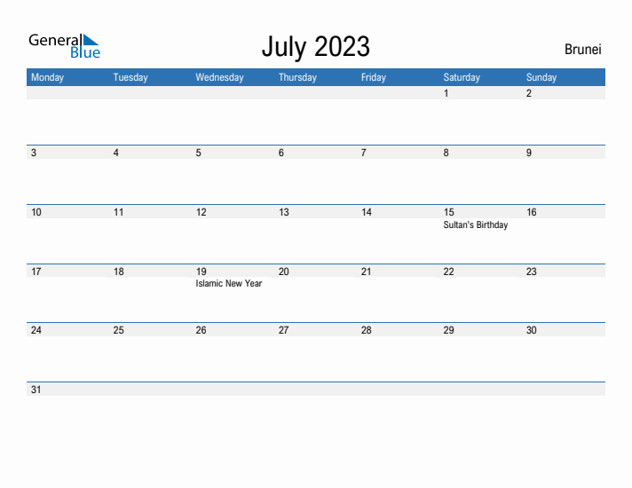 Fillable July 2023 Calendar