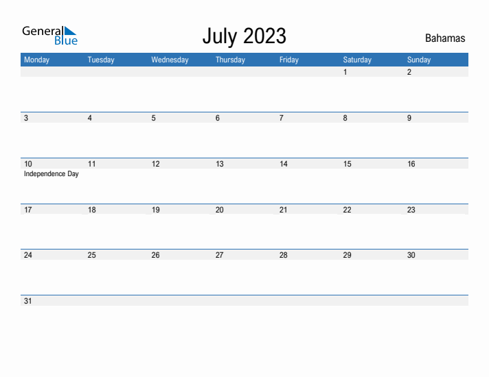 Fillable July 2023 Calendar