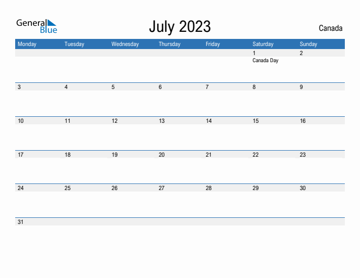 Fillable July 2023 Calendar