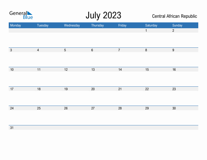 Fillable July 2023 Calendar