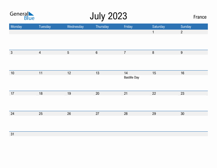 Fillable July 2023 Calendar