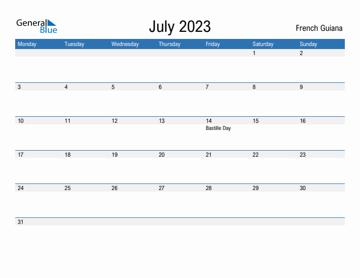 Fillable July 2023 Calendar