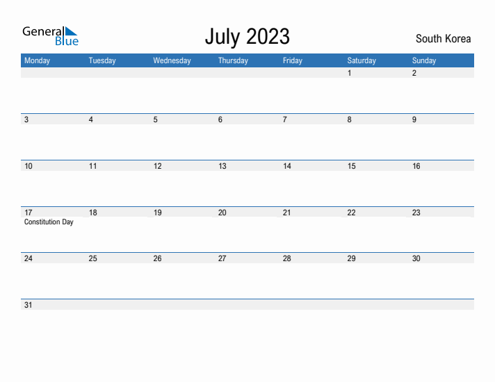 Fillable July 2023 Calendar