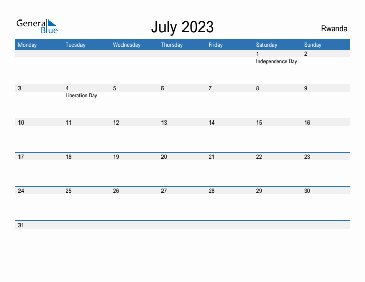 Fillable July 2023 Calendar