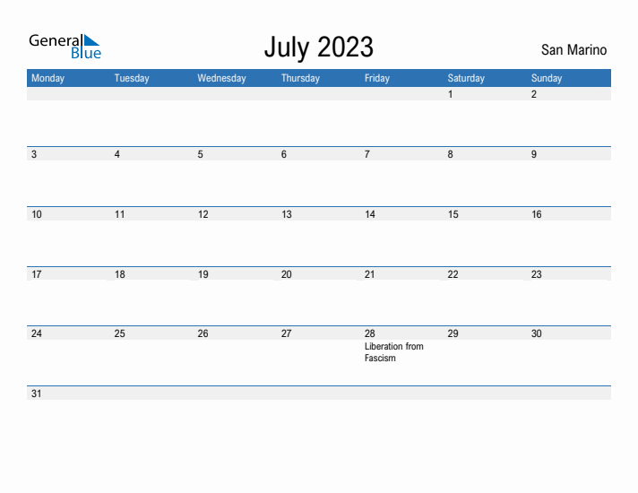 Fillable July 2023 Calendar