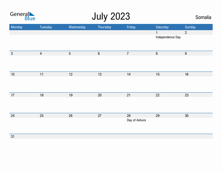 Fillable July 2023 Calendar