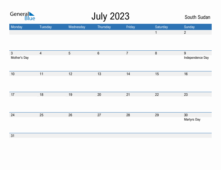 Fillable July 2023 Calendar