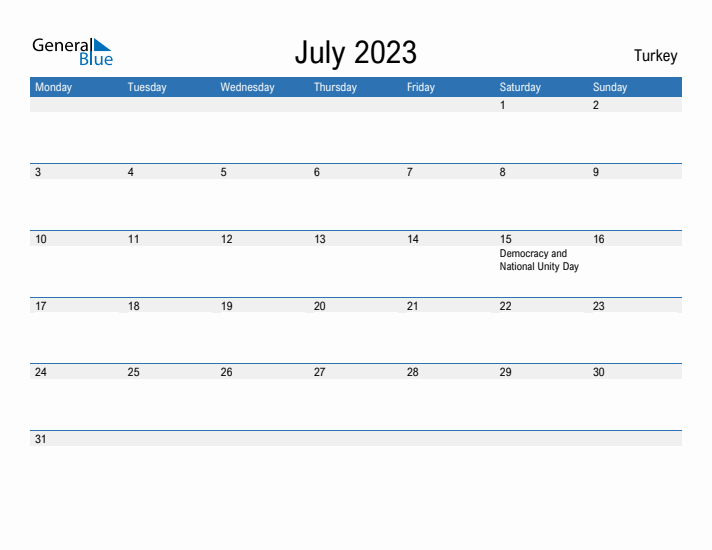 Fillable July 2023 Calendar