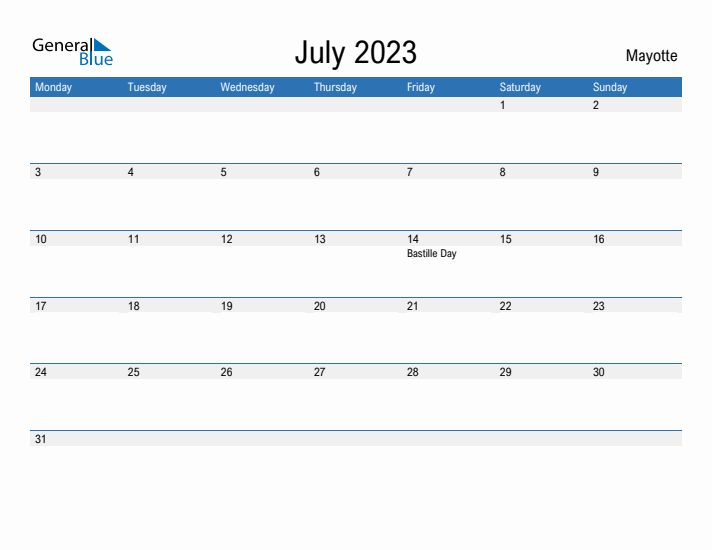 Fillable July 2023 Calendar