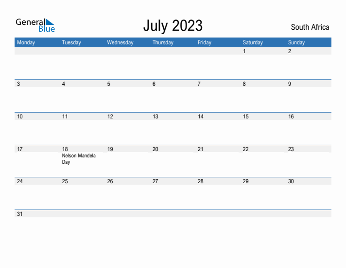 Fillable July 2023 Calendar