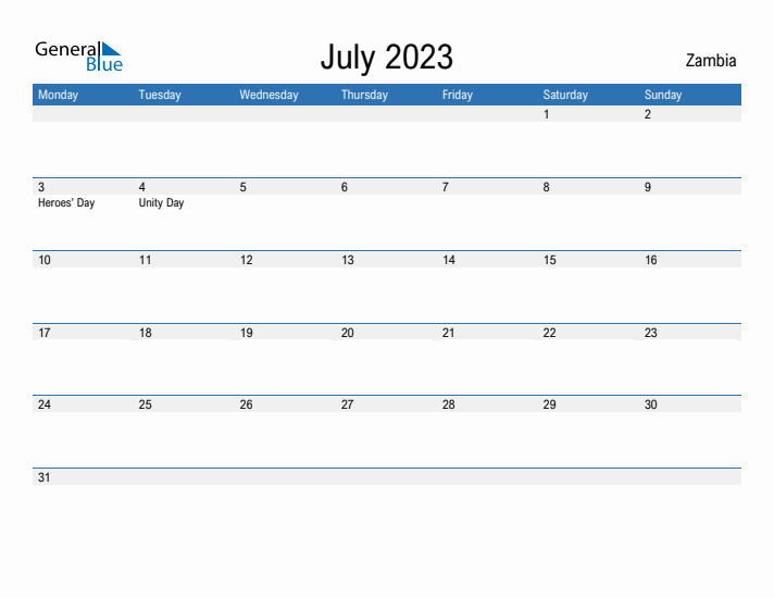 Fillable July 2023 Calendar