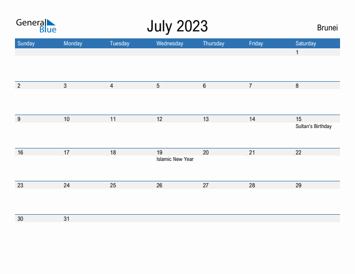 Fillable July 2023 Calendar