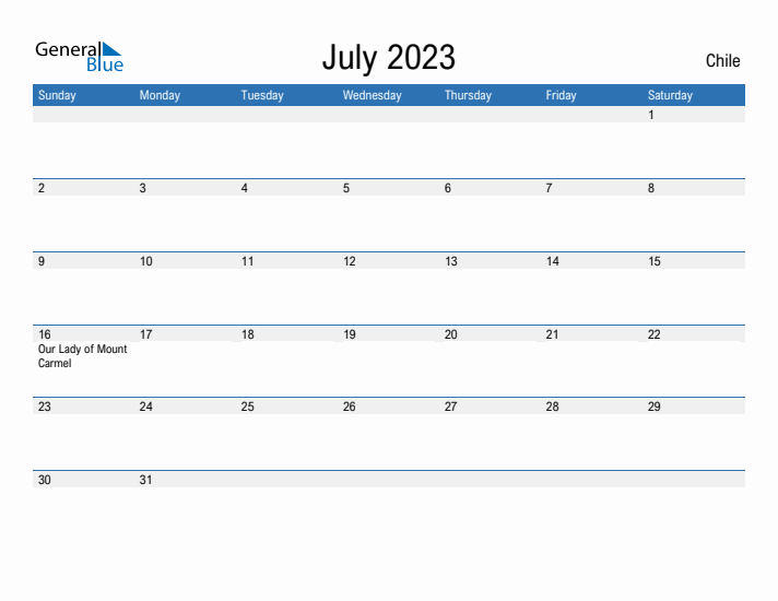 Fillable July 2023 Calendar