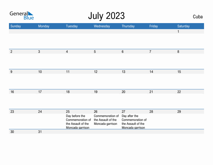 Fillable July 2023 Calendar