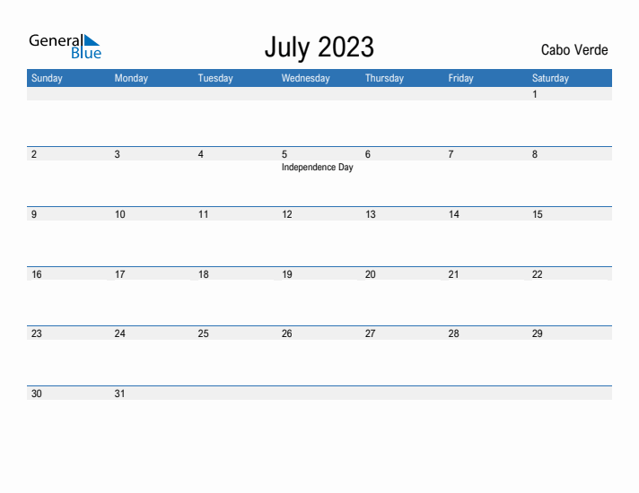 Fillable July 2023 Calendar