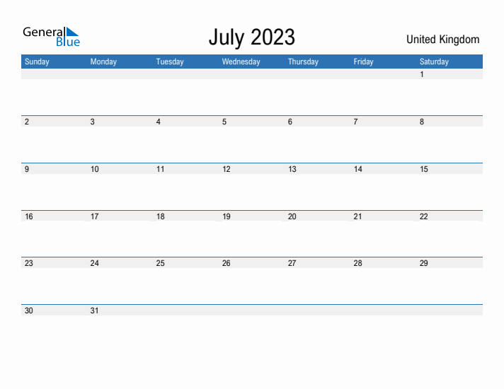 Fillable July 2023 Calendar