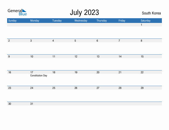 Fillable July 2023 Calendar