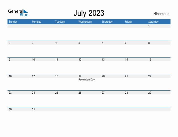 Fillable July 2023 Calendar