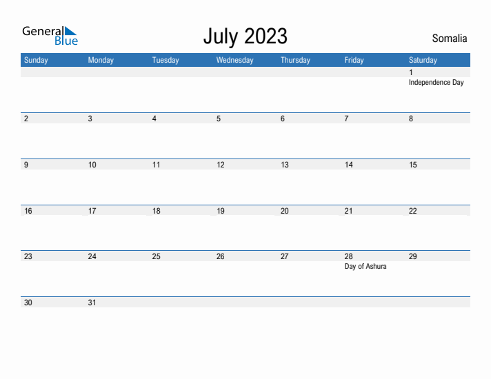 Fillable July 2023 Calendar