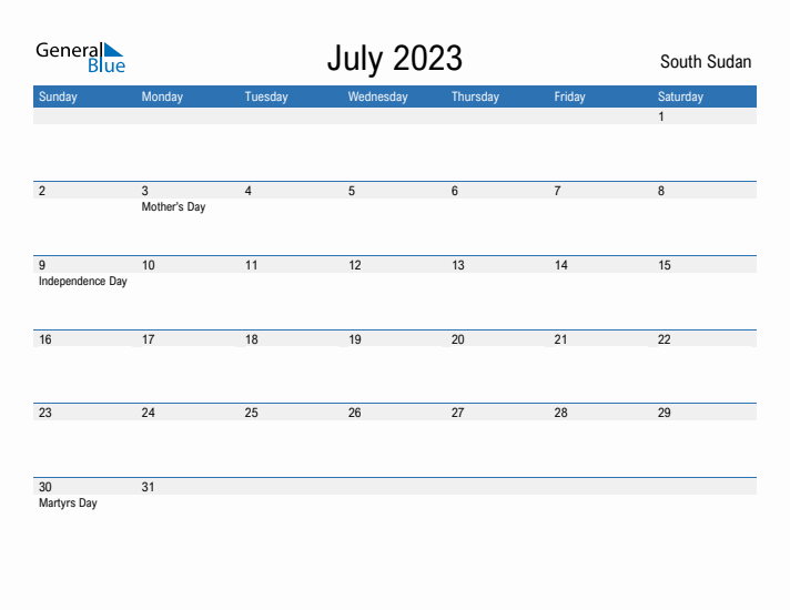 Fillable July 2023 Calendar