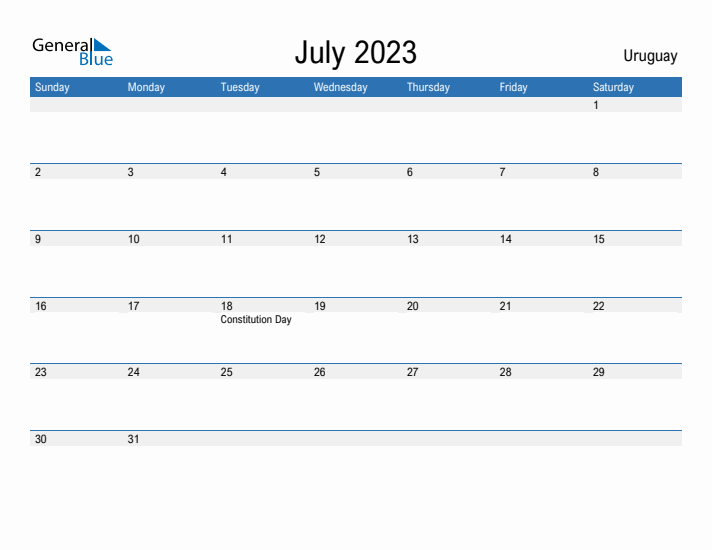 Fillable July 2023 Calendar