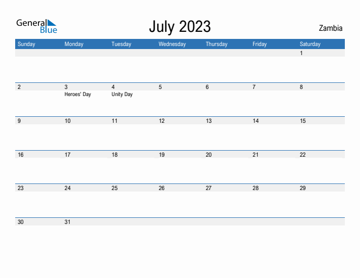 Fillable July 2023 Calendar