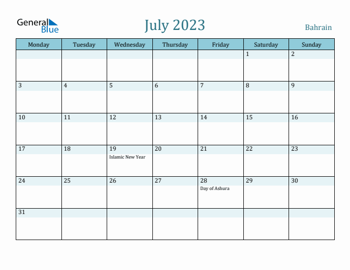 July 2023 Calendar with Holidays