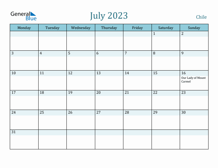 July 2023 Calendar with Holidays