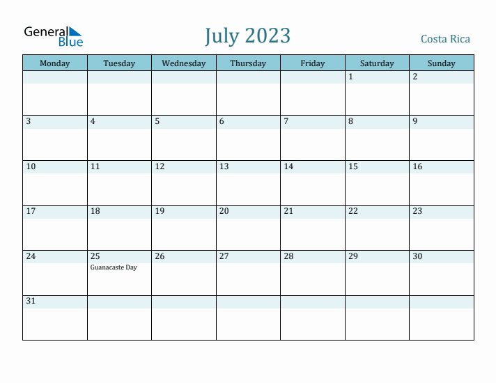 July 2023 Calendar with Holidays