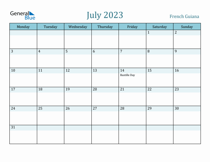 July 2023 Calendar with Holidays